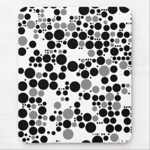 Tapis De Souris Rétros cercles de gamme de gris noire et blanche