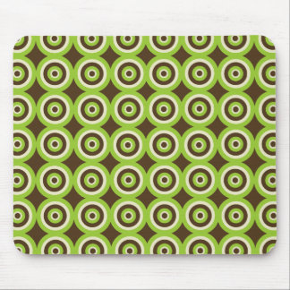 Tapis De Souris Rétros cercles modernes vert et Mousepad Brown