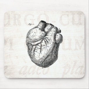 Tapis De Souris Rétros coeurs cardiaques d'anatomie de coeur