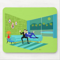 Rétros couples gais romantiques Mousepad