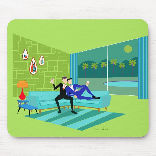 Tapis De Souris Rétros couples gais romantiques Mousepad (Devant)