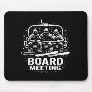 Tapis De Souris Réunion de bureau drôle Snowboard Ski Lift Skieur