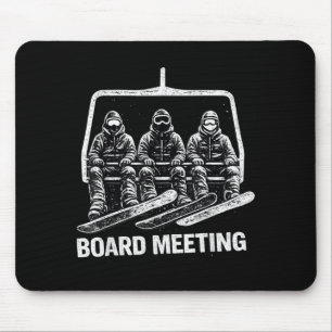 Tapis De Souris Réunion de planche de snowboard drôle remonte-pent