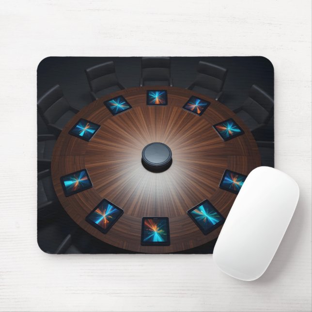 Tapis De Souris Réunion numérique circulaire (Avec souris)