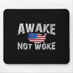 Tapis De Souris Réveillez Mais Pas Réveillé Usa 4 juillet Patriote