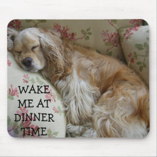 TAPIS DE SOURIS "RÉVEILLEZ-MOI À L'HEURE DU DÎNER"