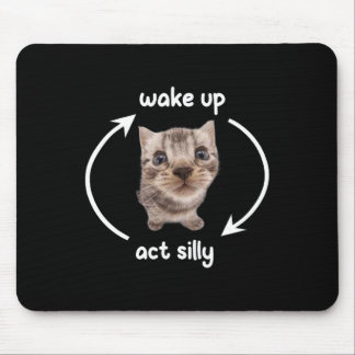 Tapis De Souris Réveillez-vous Agir Silencieux Chat Réveillez-vous