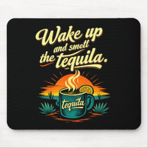 Tapis De Souris Réveillez-vous et sentez l'équipe de fête concepti
