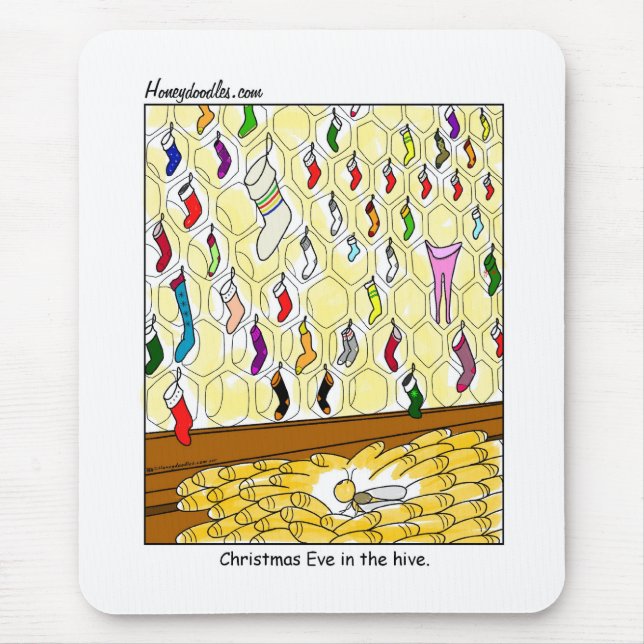 Tapis De Souris Réveillon de Noël dans la ruche (couleur) - Mousep (Devant)