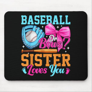 Tapis De Souris Révélation de sexe Baseball ou arcs Votre sœur vou