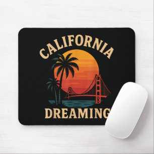 Tapis De Souris Rêverie californienne Pont Golden Gate Coucher de
