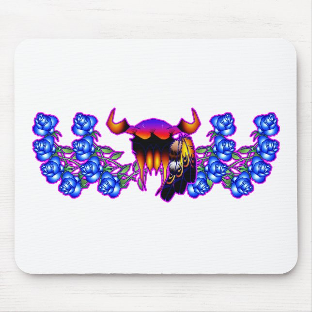 Tapis De Souris Rêves bleus de fleur (Devant)