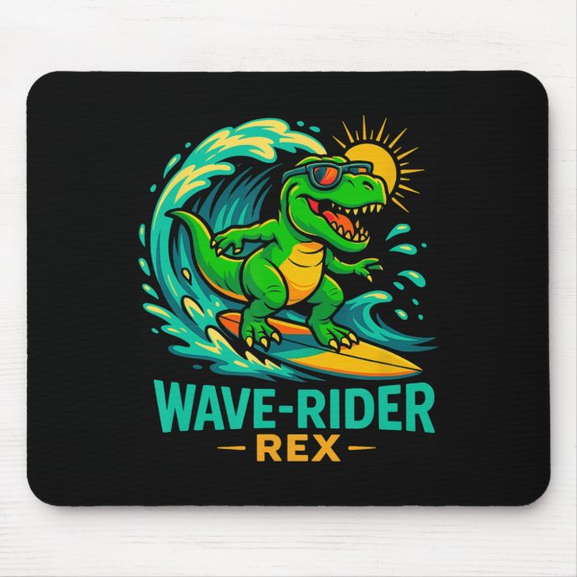 Tapis De Souris Rex cavalier de vague Dinosaure T-rex drôle de sur (Devant)