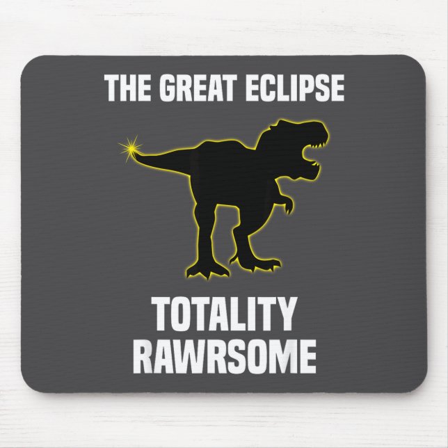 Tapis De Souris Rex Dinosaure Total Éclipse Solaire Mignon (Devant)