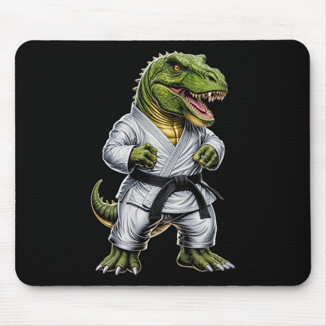 Tapis De Souris Rex Martial Arts Dinosaur Karate Judo Bjj Fighter  (Devant)