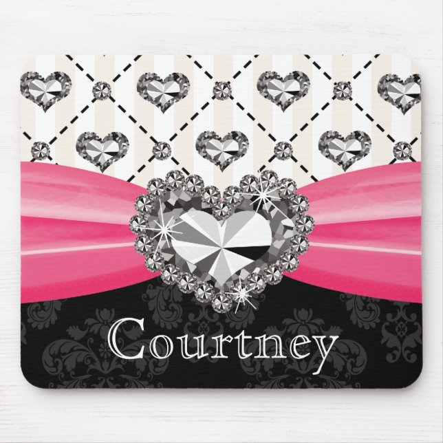 Tapis de souris Rhines de diamant de damassé de (Devant)