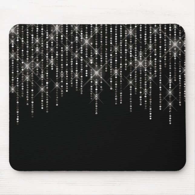 Tapis De Souris Rhinestone Bling on Black (Devant)