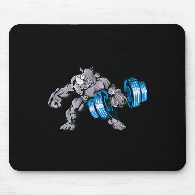 Tapis De Souris Rhino Lifting Weights Bodybuilding Beast Gym Fitne (Devant)