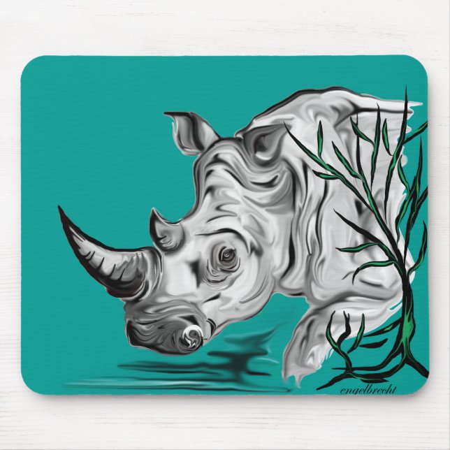 Tapis De Souris rhinocéros blanc (Devant)
