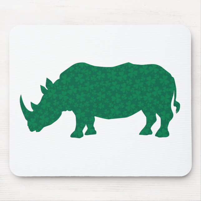 Tapis De Souris Rhinoceros en Shamrock (Devant)