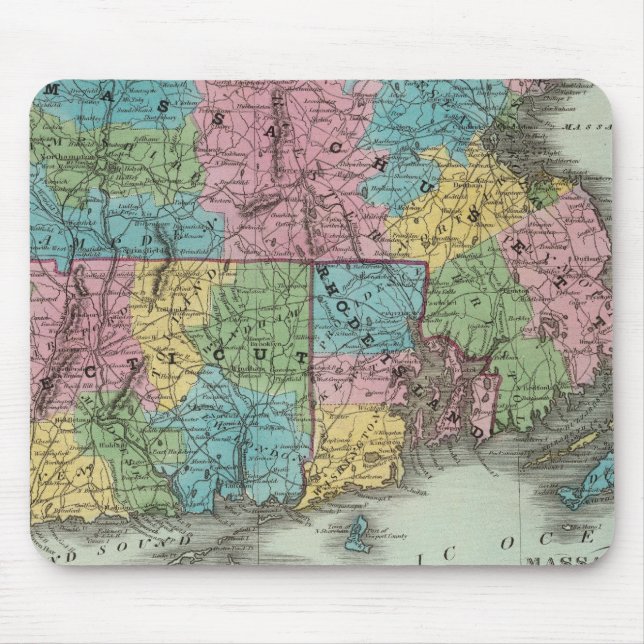 Tapis De Souris Rhode Island Et Connecticut (Devant)