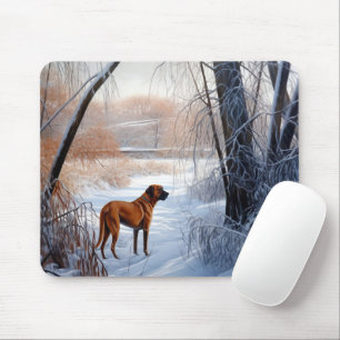 Tapis De Souris Rhodesian Ridgeback Laisser Neige Noël
