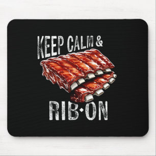 Tapis De Souris Ribs De Secours Garder Le Calme Et La Rib Sur Bbq 