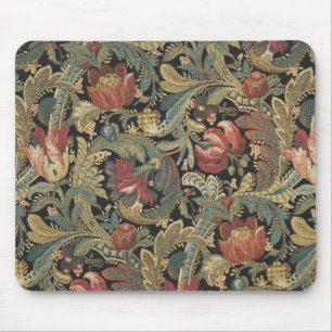 Tapis De Souris Riche brocart de tapisserie florale antique victor