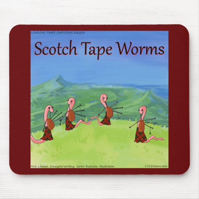 Tapis De Souris Rick London Worms D'Ecosse Drôle (Devant)
