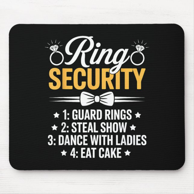 Tapis De Souris Ring Security Wedding Party Funny Ring Bearer  (Devant)