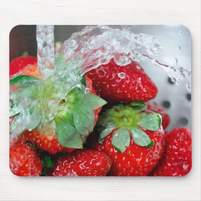 Tapis De Souris Rinicage de la fraise avec de l'eau (Devant)