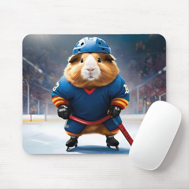 Tapis De Souris "Rink Rookie : Le Cochon De Guinée pour le hockey  (Avec souris)