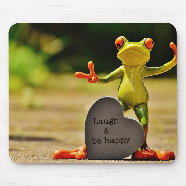 Tapis De Souris Rire et être heureuse Grenouille (Devant)