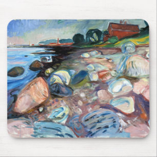 Tapis De Souris Rivage Edvard Munch avec Maison Rouge