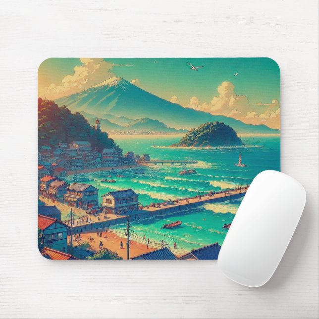 Tapis De Souris Rivages sereins du Fuji (Avec souris)
