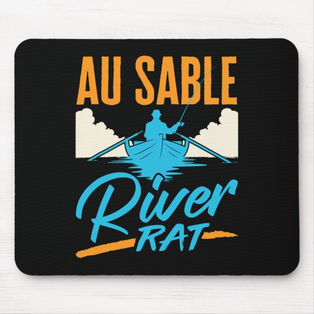 Tapis De Souris Rivière Au Sable Rat Rafting Canoëisme Pêche Batea (Devant)