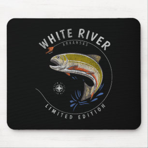 Tapis De Souris Rivière Blanche Souvenir de pêche à la mouche à la