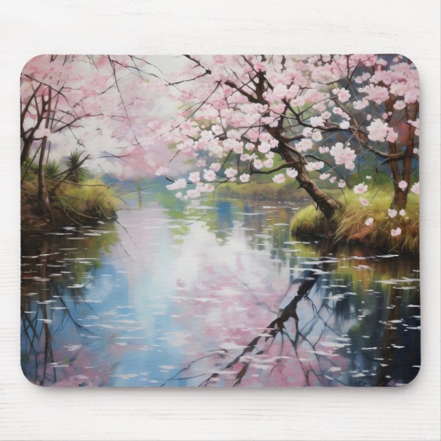 Tapis De Souris Rivière Spring Trees (Devant)