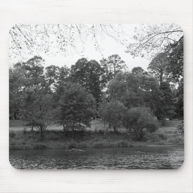 Tapis De Souris Rivière Taff à Bute Park, Cardiff - BW (Devant)