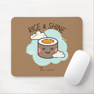 Tapis De Souris Riz et brillance, chat sushi