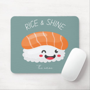 Tapis De Souris Riz et brillance, chat sushi