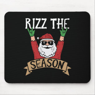Tapis De Souris Rizz La Saison Drôle De Noël Santa Rock Xmas Ro