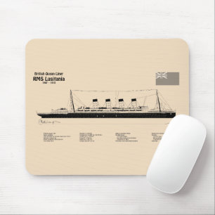 Tapis De Souris RMS Lusitania - Plan directeur des navires SD