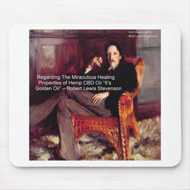 Tapis De Souris Robert Louis Stevenson & Citation CBD est de l'Hui (Devant)