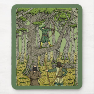 Tapis De Souris Robin des bois dans la forêt de Sherwood