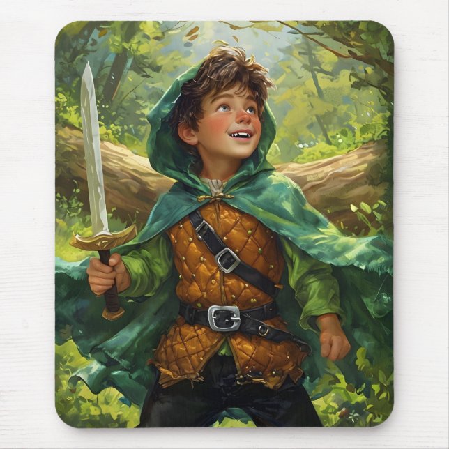 Tapis De Souris Robin des Bois représenté comme un enfant (Devant)