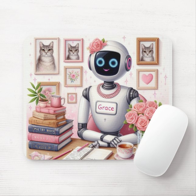 Tapis De Souris Robot AI Assistant Grace Girly Tech (Avec souris)