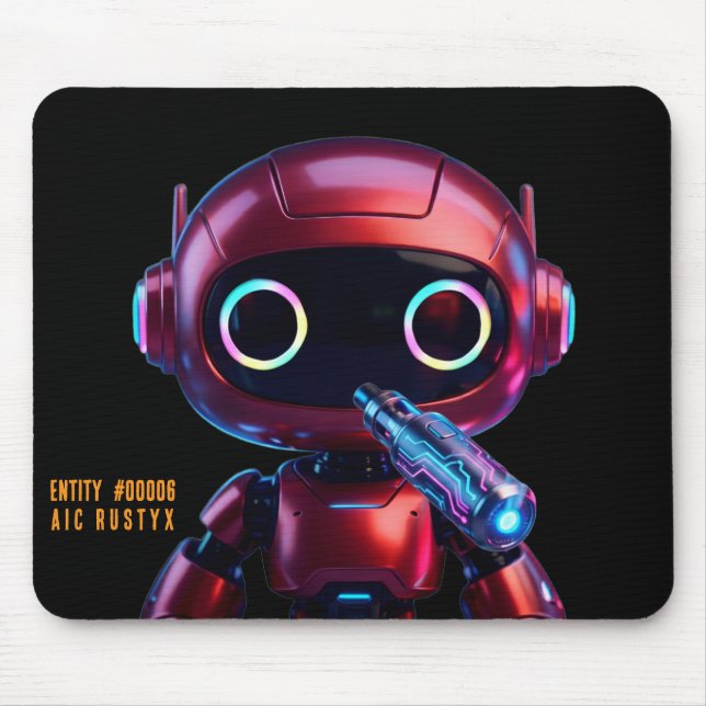 Tapis de souris robot AI Cyberpunk #00006 | AIC Ru (Devant)