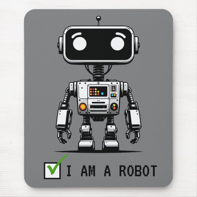 Tapis De Souris Robot Captcha - Je suis un Robot (Devant)