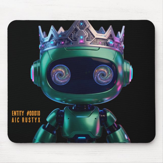 Tapis de souris robot IA Cyberpunk #00010 | AIC Ru (Devant)